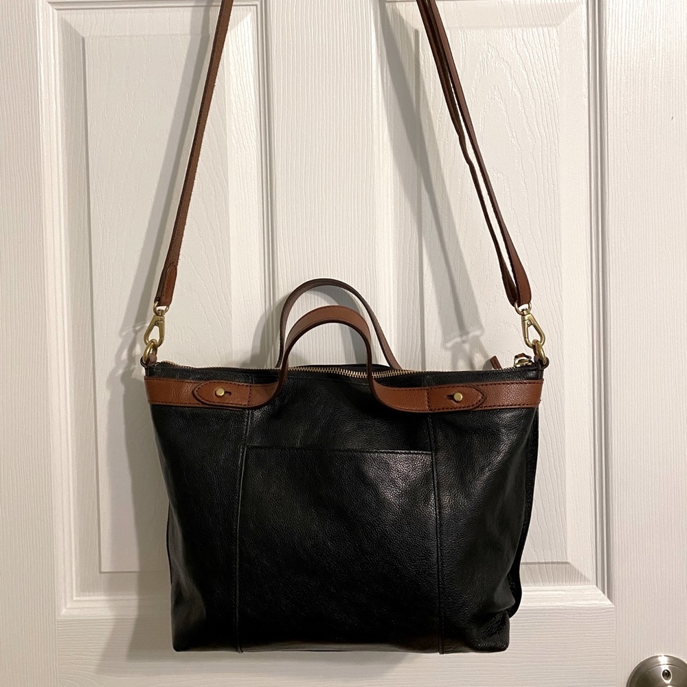 Fossil Black & Brown Leather Purse